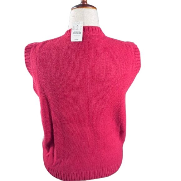 VTG NWT J.Crew Factory Argyle Lambs Wool Preppy Golf Vest (SZ L) Gift Ready! - Picture 5 of 13